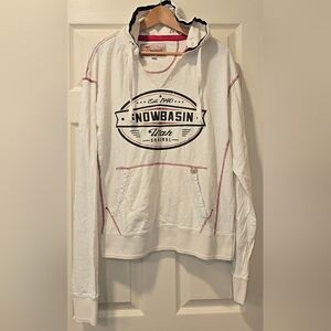 Premiun 51 White Snowbasin Utah Hoodie Large